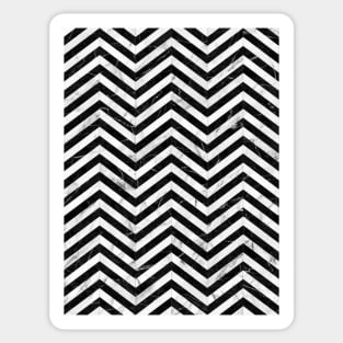 Marble Chevron Pattern - Black and White Sticker